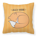 Nursery Good Night Fox Decorative Throw Pillow 18x18 Indoor Outdoor Accent Cushion, Fabric Cover with Insert for Sofa, Bed, Porch & Living Room