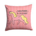 Nursery Everything is Possible Unicorn Decorative Throw Pillow 14x14 Indoor Outdoor Accent Cushion, Fabric Cover with Insert for Sofa, Bed, Porch & Living Room