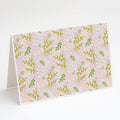 Watercolor Leaves Pink Greeting Cards Pack of 8 Blank Cards with Envelopes Whimsical A7 Size 5x7