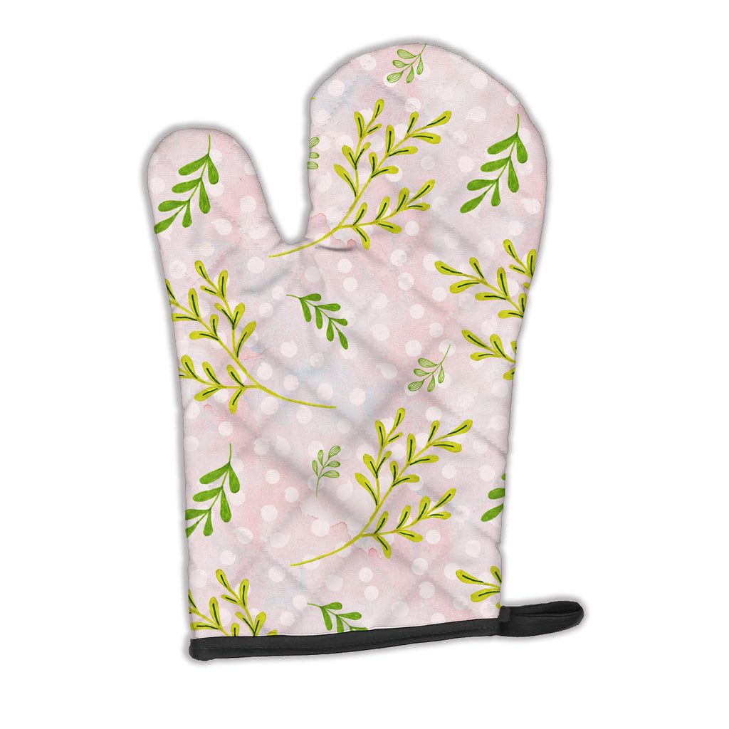 Watercolor Leaves Pink Oven Mitt Heat Resistant Thick Oven Mitt for Hot Pans and Oven, Kitchen Mitt Protect Hands, Cooking Baking Glove