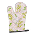 Watercolor Leaves Pink Oven Mitt Heat Resistant Thick Oven Mitt for Hot Pans and Oven, Kitchen Mitt Protect Hands, Cooking Baking Glove