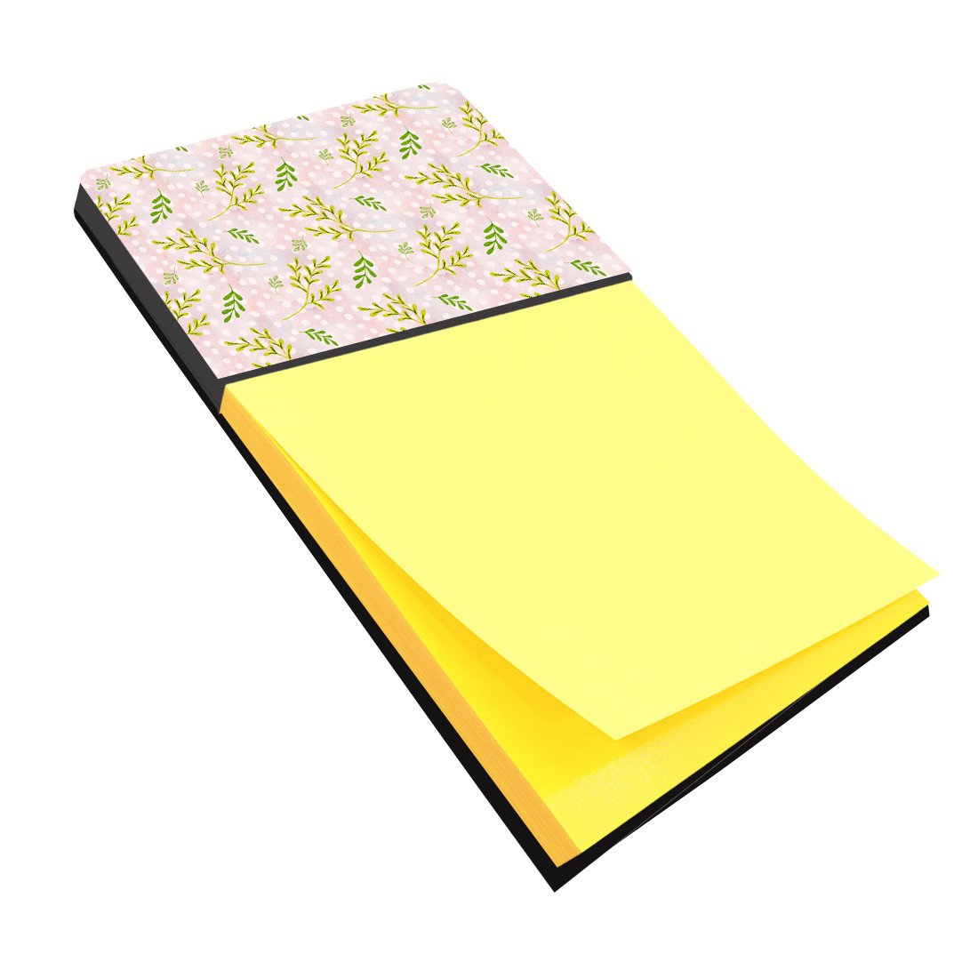 Watercolor Leaves Pink Watercolor Sticky Note Holder Refillable Dispenser Desk Accessory 3x3 Pad Gift