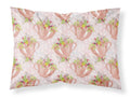 Tea Cup and Flowers Pink Standard Pillowcase Lightweight Super Soft Easy Care Decorative Artwork Pillowcase, Standard