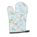Watercolor Blue Flowers and Swirls Oven Mitt Heat Resistant Thick Oven Mitt for Hot Pans and Oven, Kitchen Mitt Protect Hands, Cooking Baking Glove