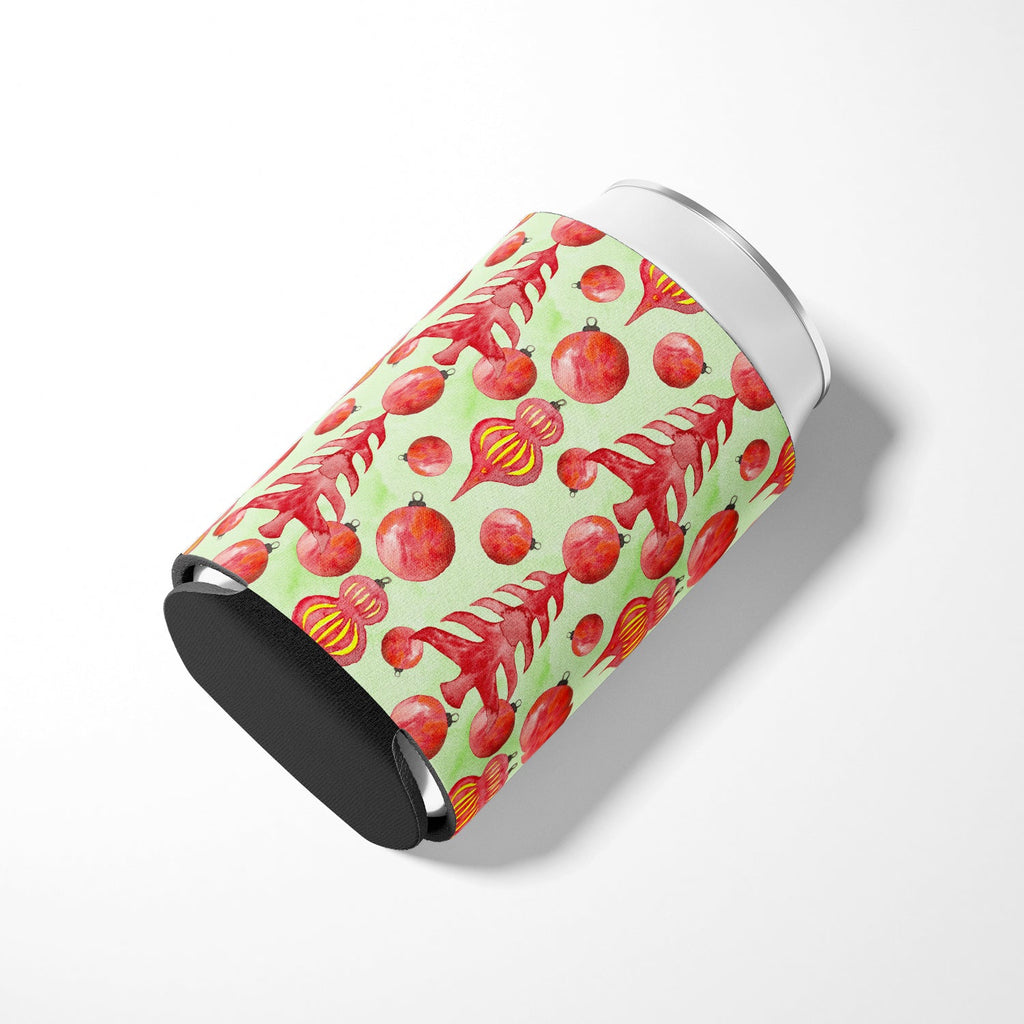 Red Christmas Tree and Ornaments Can or Bottle Hugger Cooler Sleeve for Standard 12 oz Cans, Insulated Foam Beer & Soda Can Hugger Reusable