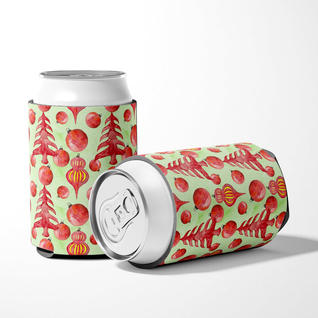 Red Christmas Tree and Ornaments Can or Bottle Hugger Cooler Sleeve for Standard 12 oz Cans, Insulated Foam Beer & Soda Can Hugger Reusable