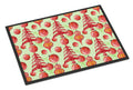 Red Christmas Tree and Ornaments Doormat Indoor Outdoor 18H X 27W Front Door Mat Rugs for Entryway, Non Slip Washable