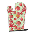 Red Christmas Tree and Ornaments Oven Mitt Heat Resistant Thick Oven Mitt for Hot Pans and Oven, Kitchen Mitt Protect Hands, Cooking Baking Glove
