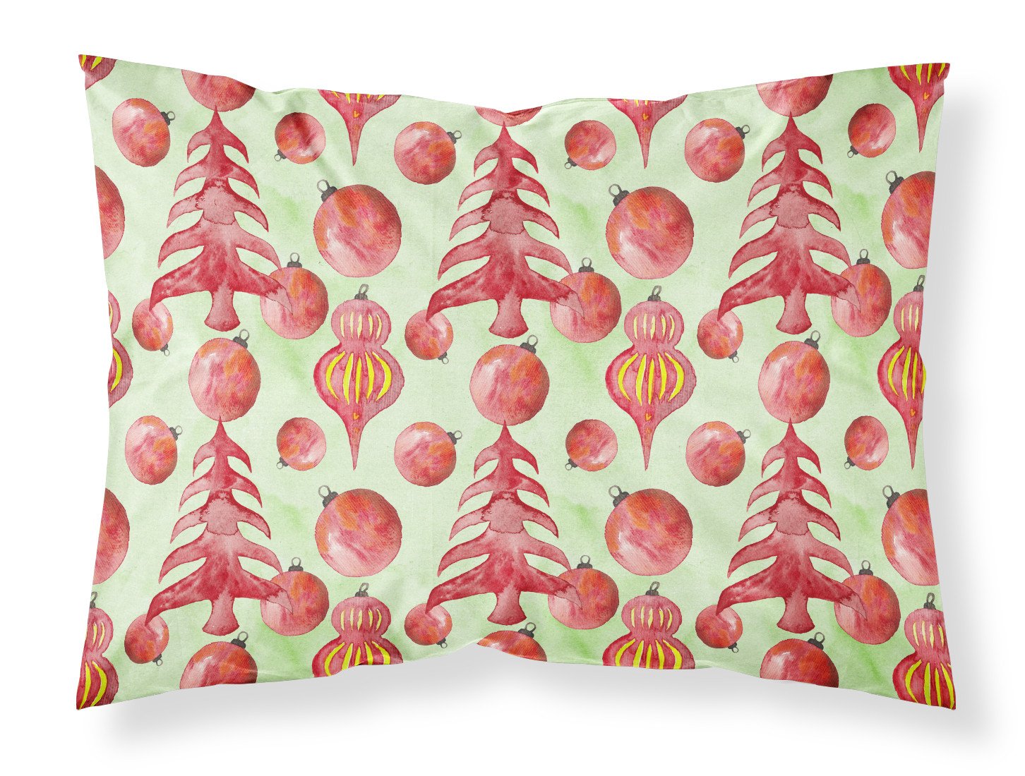 Red Christmas Tree and Ornaments Standard Pillowcase Lightweight Super Soft Easy Care Decorative Artwork Pillowcase, Standard