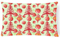 Red Christmas Tree and Ornaments Decorative Throw Pillow 12x16 Indoor Outdoor Accent Cushion, Fabric Cover with Insert for Sofa, Bed, Porch & Living Room