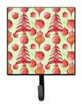 Red Christmas Tree and Ornaments Leash or Key Holder Wall Hooks, Key Hooks Holder, Coat Rack Wall Mount, Coat Hooks, Hooks for Hanging Keys, Towels, Aprons, Leashes