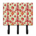 Red Christmas Tree and Ornaments Leash or Key Holder Wall Hooks, Coat Rack Wall Mount, for Hanging Keys, Towels, Aprons, Leashes