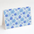 Blue Snowflakes Watercolor Greeting Cards Pack of 8 Blank Cards with Envelopes Whimsical A7 Size 5x7
