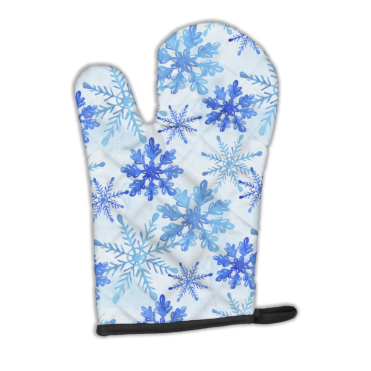 Blue Snowflakes Watercolor Oven Mitt Heat Resistant Thick Oven Mitt for Hot Pans and Oven, Kitchen Mitt Protect Hands, Cooking Baking Glove