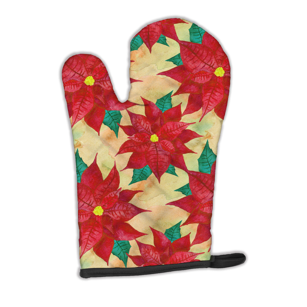 Poinsetta Christmas Oven Mitt Heat Resistant Thick Oven Mitt for Hot Pans and Oven, Kitchen Mitt Protect Hands, Cooking Baking Glove