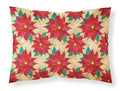 Poinsetta Christmas Standard Pillowcase Lightweight Super Soft Easy Care Decorative Artwork Pillowcase, Standard