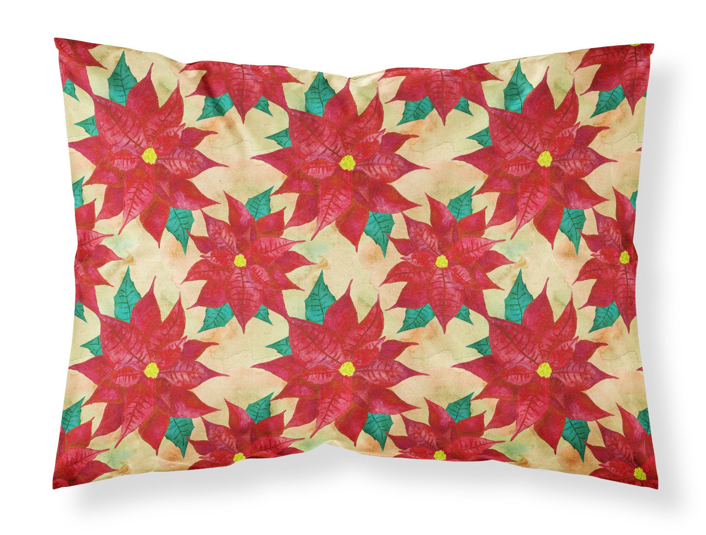 Poinsetta Christmas Standard Pillowcase Lightweight Super Soft Easy Care Decorative Artwork Pillowcase, Standard