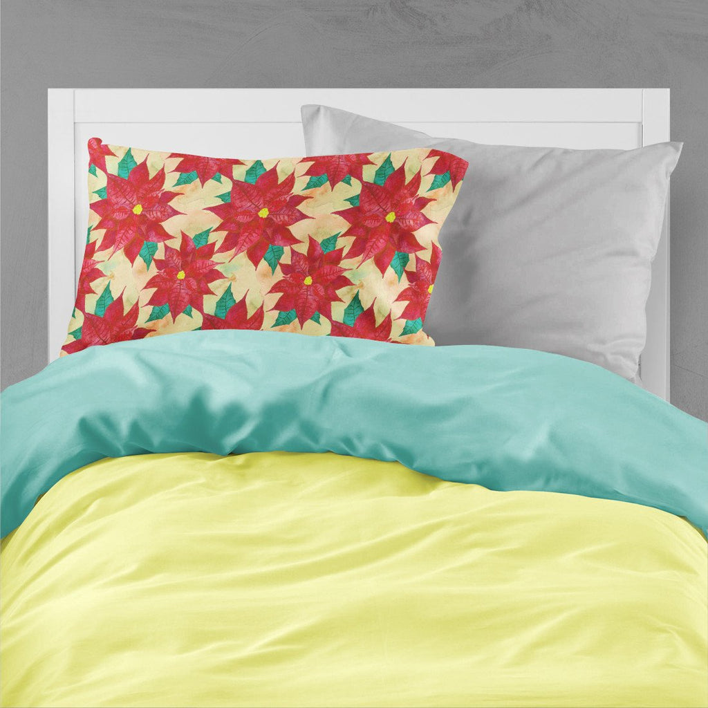 Poinsetta Christmas Standard Pillowcase Lightweight Super Soft Easy Care Decorative Artwork Pillowcase, Standard