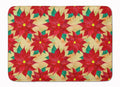 Poinsetta Christmas Memory Foam Kitchen Mat Machine Washable Anti-Fatigue Cushion Comfort Bath or Kitchen Rug