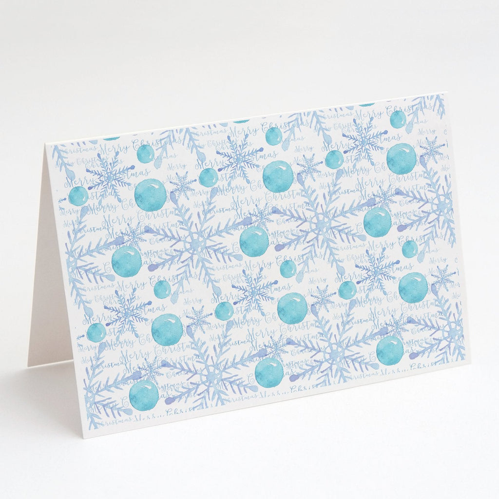 Winter Snowflakes on White Greeting Cards Pack of 8 Blank Cards with Envelopes Whimsical A7 Size 5x7