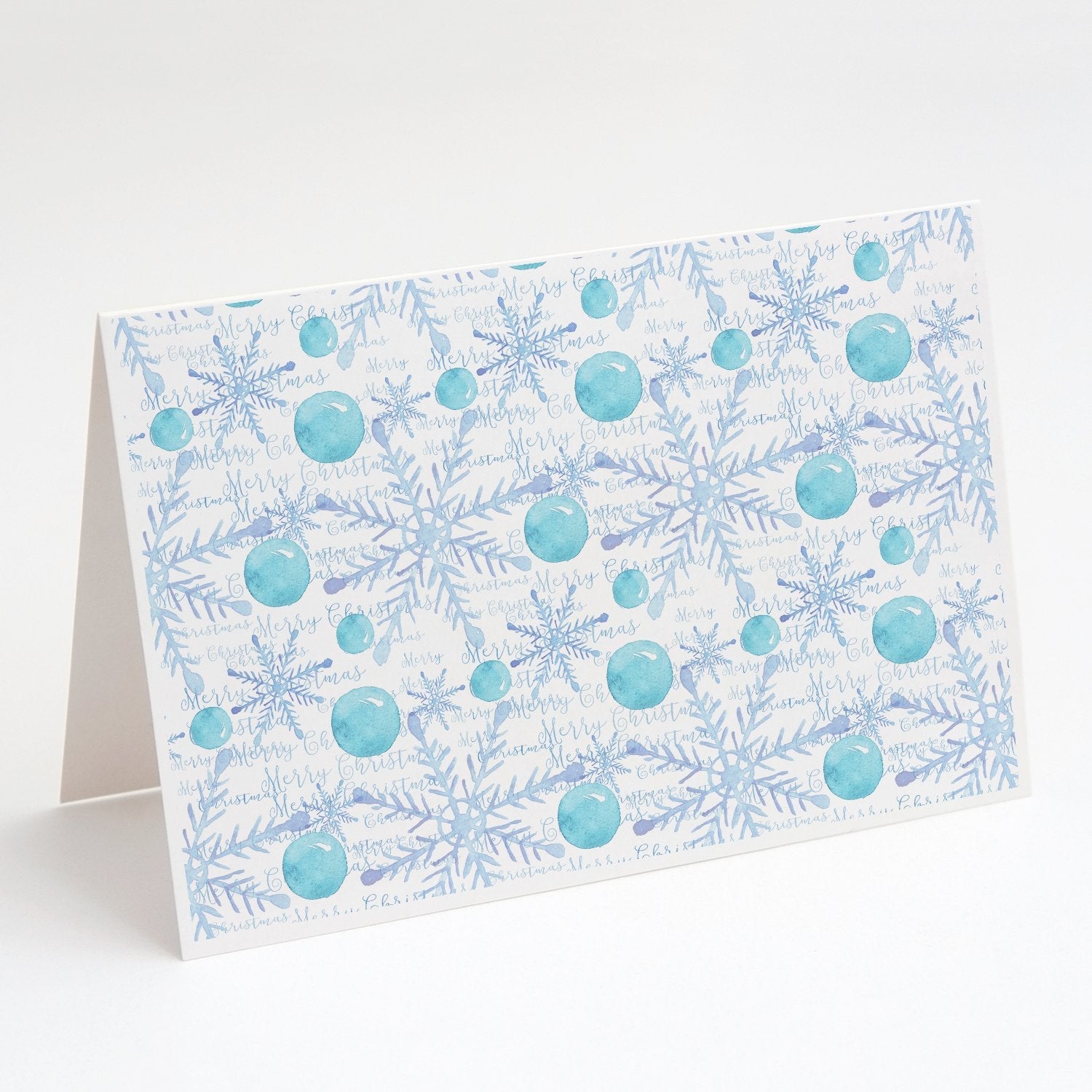 Winter Snowflakes on White Greeting Cards Pack of 8 Blank Cards with Envelopes Whimsical A7 Size 5x7