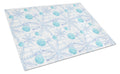 Winter Snowflakes on White Cutting Board Tempered Glass Kitchen Cutting Surface, Heat Resistant Chopping, Non-Slip Feet, Food Prep & Serving