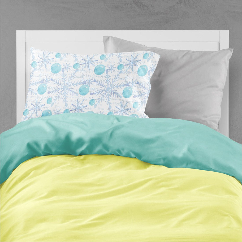 Winter Snowflakes on White Standard Pillowcase Lightweight Super Soft Easy Care Decorative Artwork Pillowcase, Standard