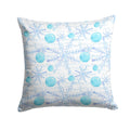 Winter Snowflakes on White Decorative Throw Pillow 14x14 Indoor Outdoor Accent Cushion, Fabric Cover with Insert for Sofa, Bed, Porch & Living Room