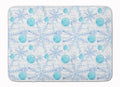 Winter Snowflakes on White Memory Foam Kitchen Mat Machine Washable Anti-Fatigue Cushion Comfort Bath or Kitchen Rug