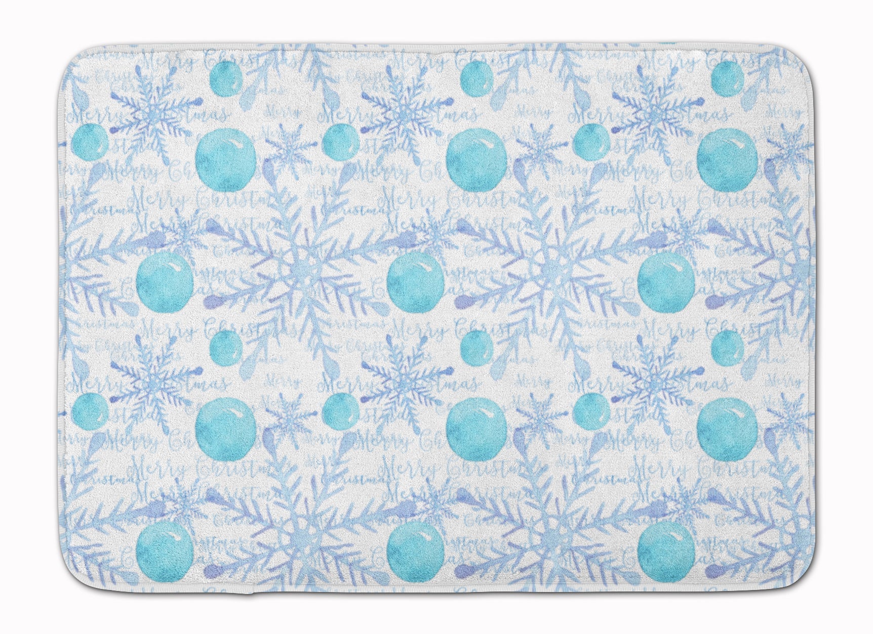 Winter Snowflakes on White Memory Foam Kitchen Mat Machine Washable Anti-Fatigue Cushion Comfort Bath or Kitchen Rug