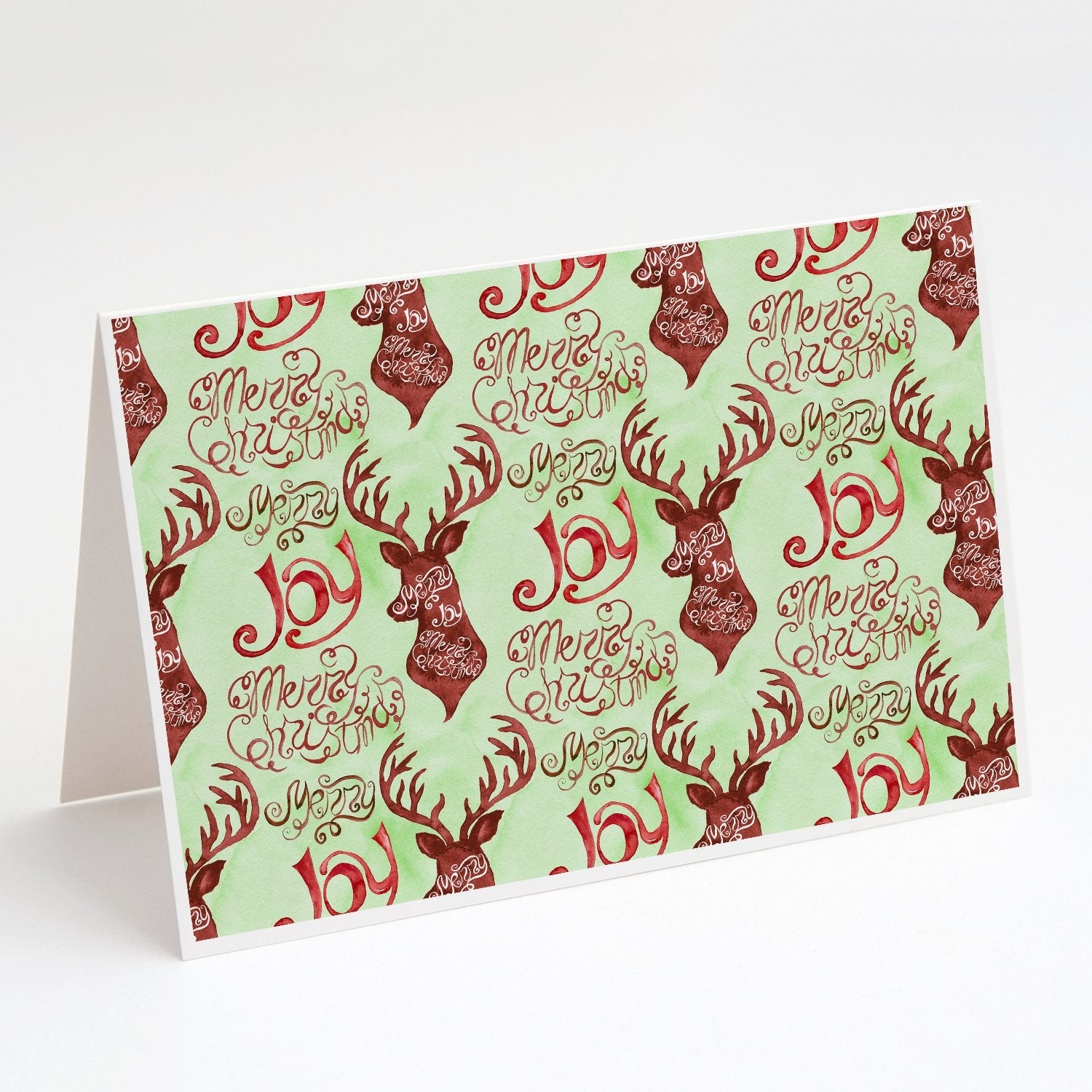 Merry Christmas Joy Reindeer Greeting Cards Pack of 8 Blank Cards with Envelopes Whimsical A7 Size 5x7