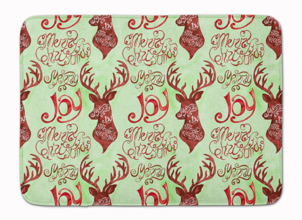 Merry Christmas Joy Reindeer Memory Foam Kitchen Mat Machine Washable Anti-Fatigue Cushion Comfort Bath or Kitchen Rug