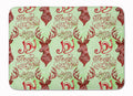 Merry Christmas Joy Reindeer Memory Foam Kitchen Mat Machine Washable Anti-Fatigue Cushion Comfort Bath or Kitchen Rug