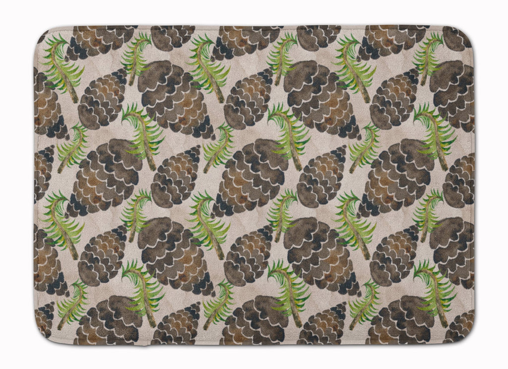 Watercolor Pine Cones Memory Foam Kitchen Mat Machine Washable Anti-Fatigue Cushion Comfort Bath or Kitchen Rug