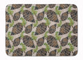 Watercolor Pine Cones Memory Foam Kitchen Mat Machine Washable Anti-Fatigue Cushion Comfort Bath or Kitchen Rug