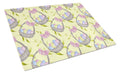 Easter Basket and Eggs Cutting Board Tempered Glass Kitchen Cutting Surface, Heat Resistant Chopping, Non-Slip Feet, Food Prep & Serving