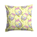 Easter Basket and Eggs Decorative Throw Pillow 14x14 Indoor Outdoor Accent Cushion, Fabric Cover with Insert for Sofa, Bed, Porch & Living Room