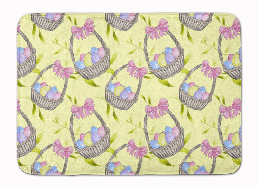 Easter Basket and Eggs Memory Foam Kitchen Mat Machine Washable Anti-Fatigue Cushion Comfort Bath or Kitchen Rug