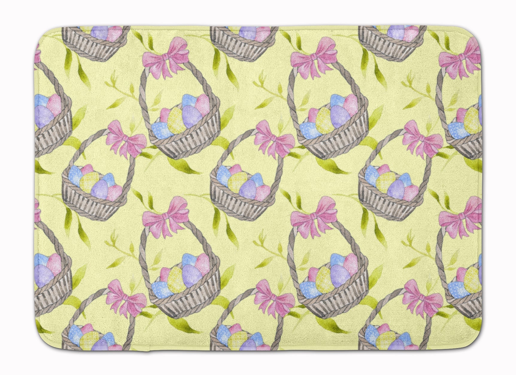 Easter Basket and Eggs Memory Foam Kitchen Mat Machine Washable Anti-Fatigue Cushion Comfort Bath or Kitchen Rug