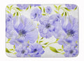 Watercolor Blue Flowers Memory Foam Kitchen Mat Machine Washable Anti-Fatigue Cushion Comfort Bath or Kitchen Rug