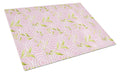 Gemoetric Circles on Pink Watercolor Cutting Board Tempered Glass Kitchen Cutting Surface, Heat Resistant Chopping, Non-Slip Feet, Food Prep & Serving