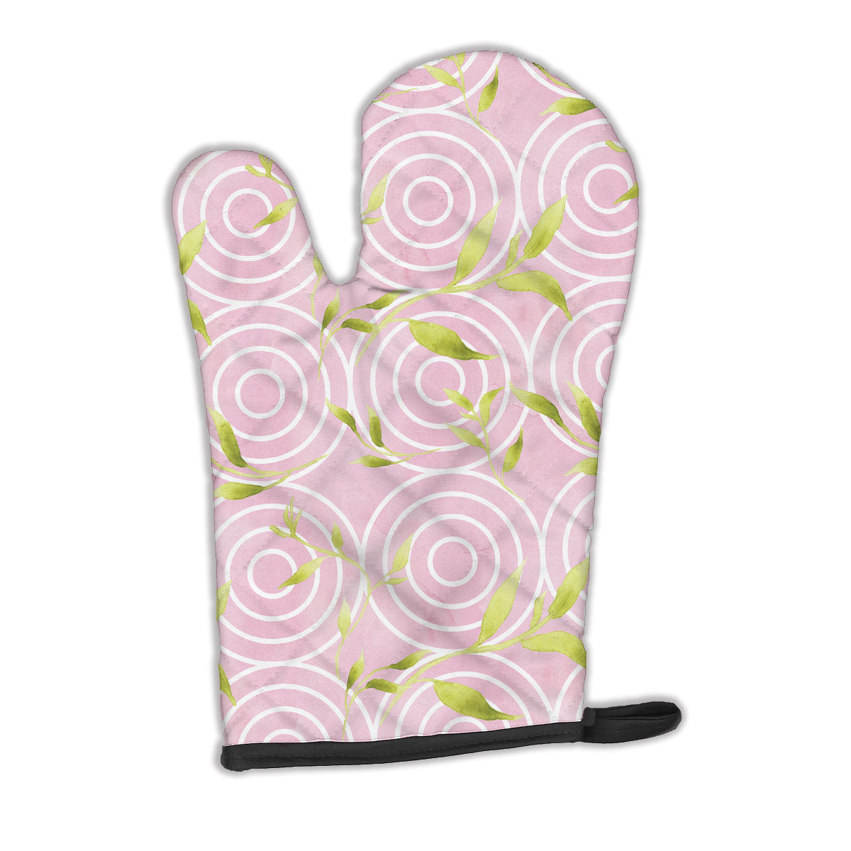 Gemoetric Circles on Pink Watercolor Oven Mitt Heat Resistant Thick Oven Mitt for Hot Pans and Oven, Kitchen Mitt Protect Hands, Cooking Baking Glove