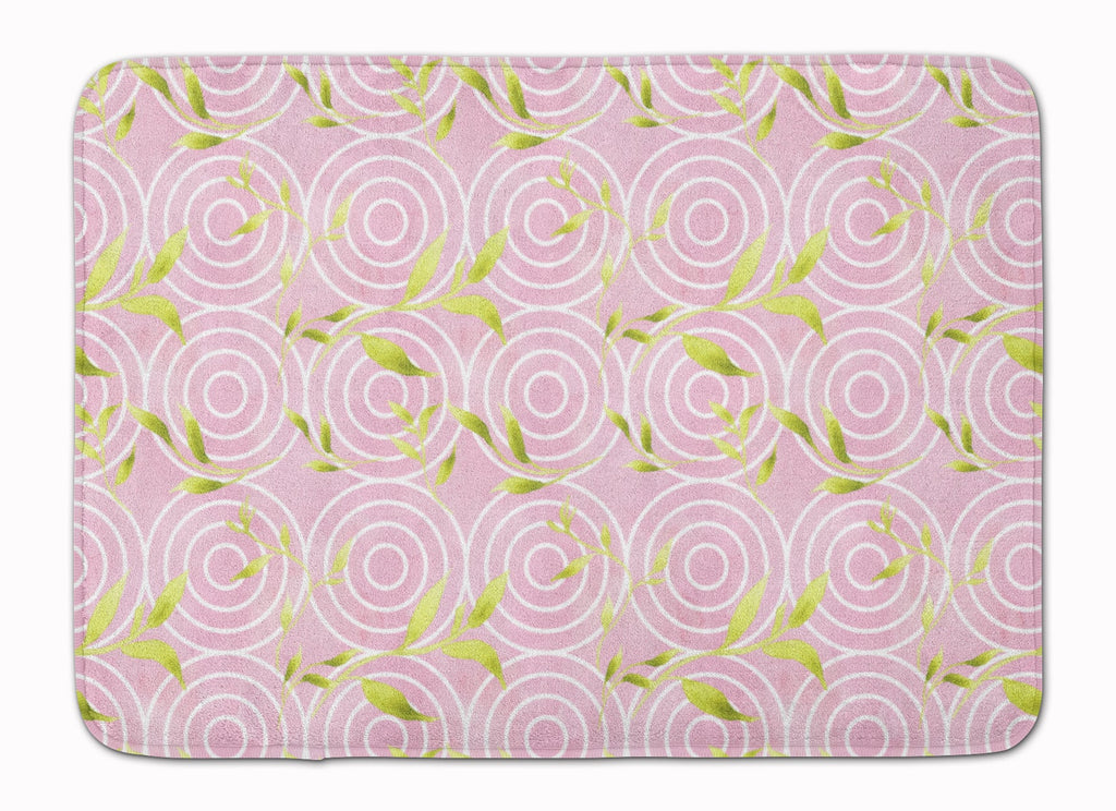 Gemoetric Circles on Pink Watercolor Memory Foam Kitchen Mat Machine Washable Anti-Fatigue Cushion Comfort Bath or Kitchen Rug