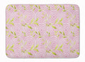 Gemoetric Circles on Pink Watercolor Memory Foam Kitchen Mat Machine Washable Anti-Fatigue Cushion Comfort Bath or Kitchen Rug