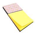 Gemoetric Circles on Pink Watercolor Watercolor Sticky Note Holder Refillable Dispenser Desk Accessory 3x3 Pad Gift