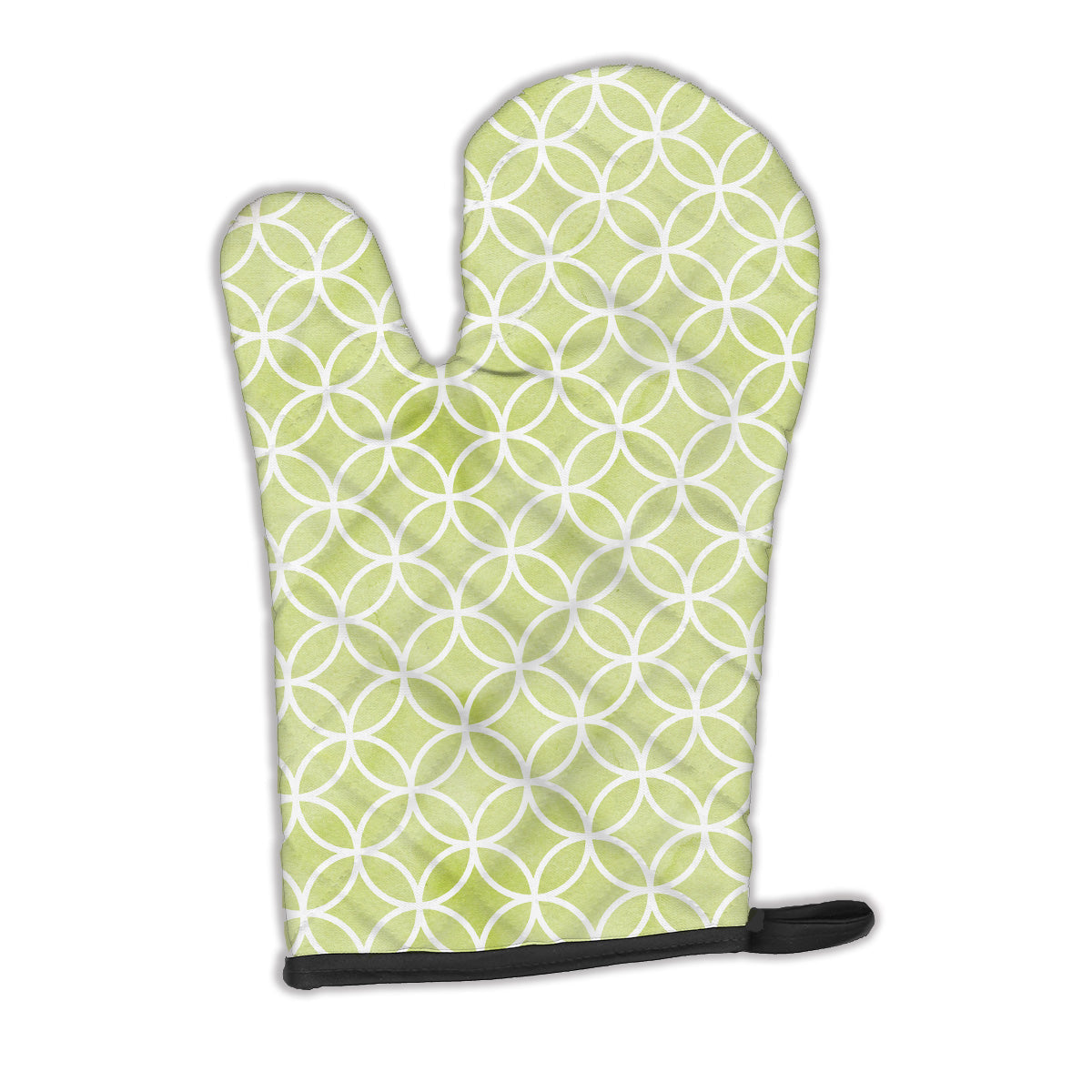 Gemoetric Circles on Green Watercolor Oven Mitt Heat Resistant Thick Oven Mitt for Hot Pans and Oven, Kitchen Mitt Protect Hands, Cooking Baking Glove
