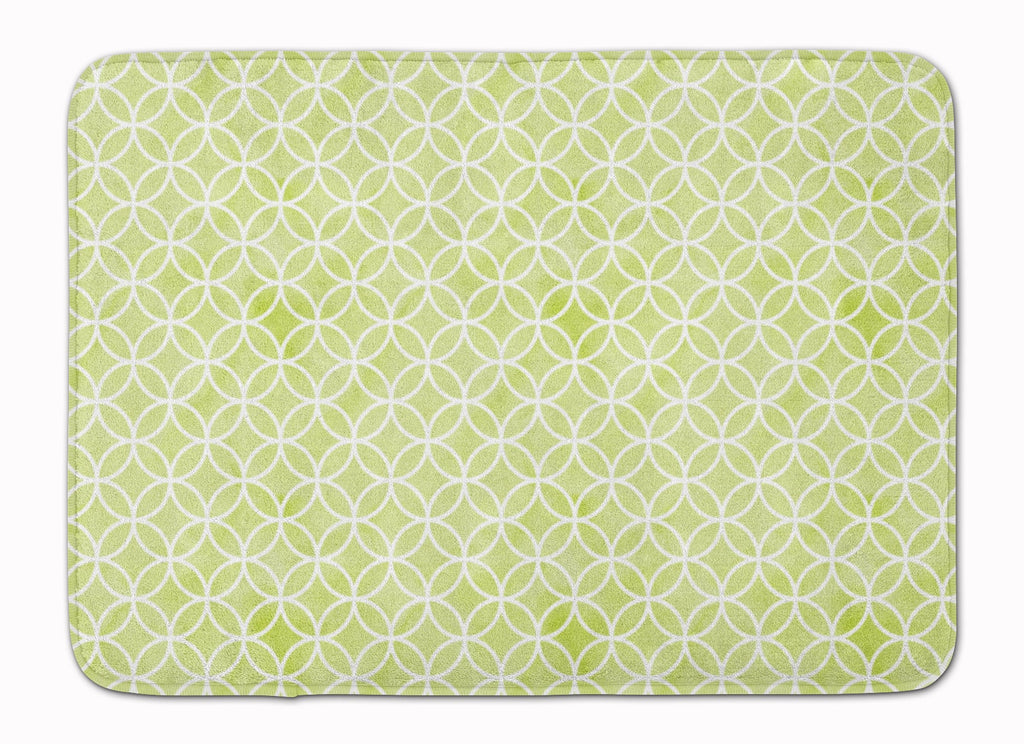 Gemoetric Circles on Green Watercolor Memory Foam Kitchen Mat Machine Washable Anti-Fatigue Cushion Comfort Bath or Kitchen Rug