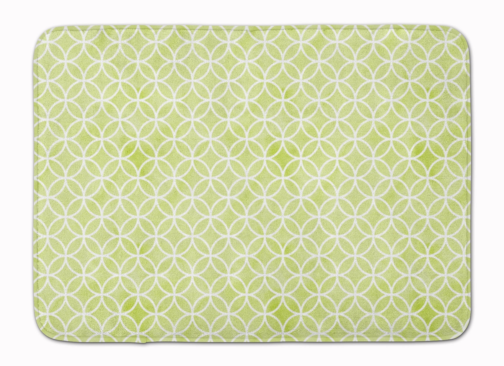 Gemoetric Circles on Green Watercolor Memory Foam Kitchen Mat Machine Washable Anti-Fatigue Cushion Comfort Bath or Kitchen Rug