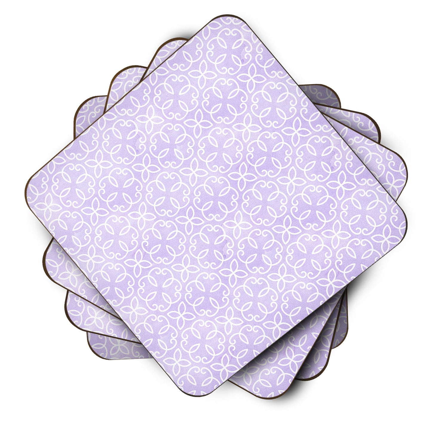 Gemoetric Circles on Purple Watercolor Foam Coasters Set of 4 Cup Coasters for Indoor Outdoor, Tabletop Protection, Anti Slip, Mouse pad Material