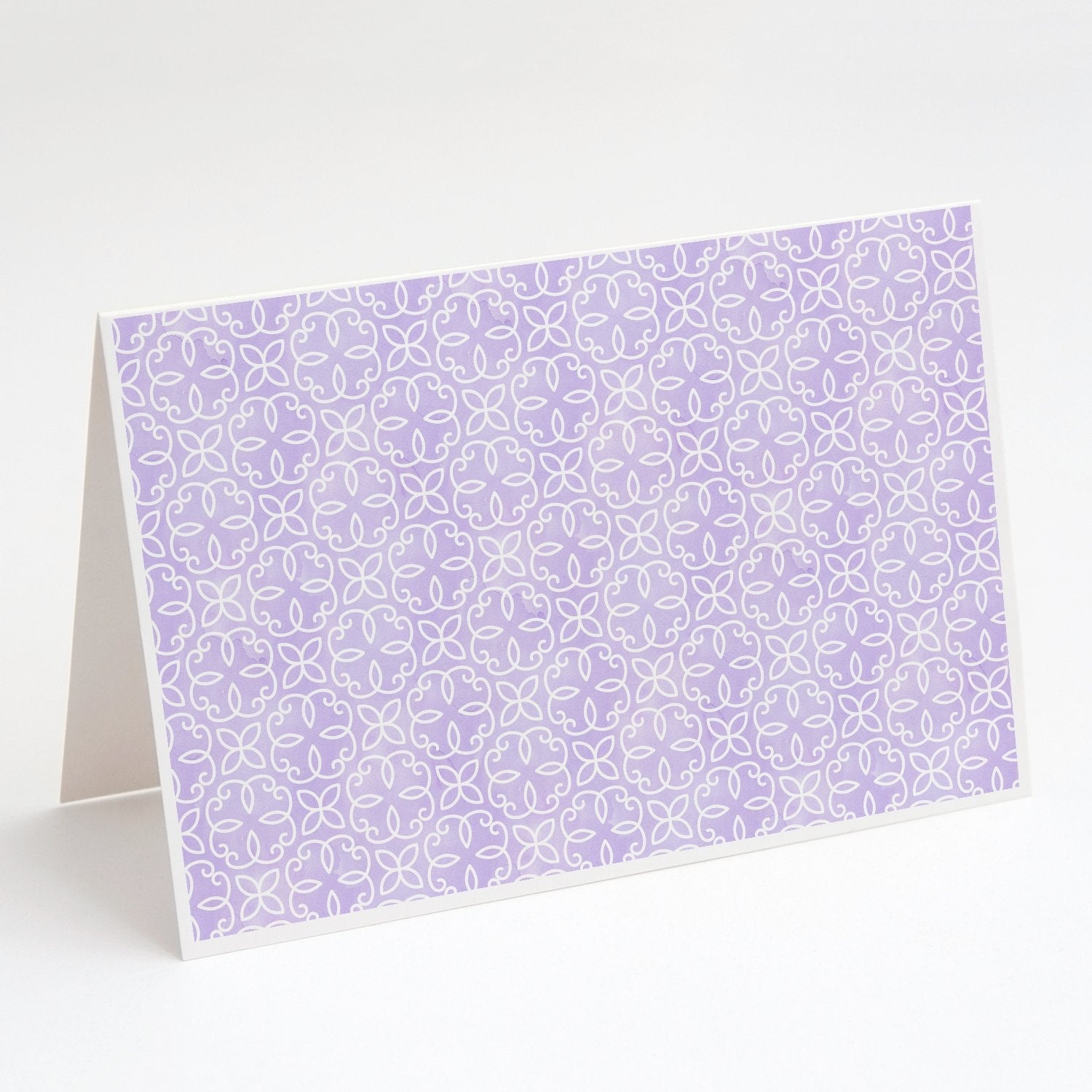 Gemoetric Circles on Purple Watercolor Greeting Cards Pack of 8 Blank Cards with Envelopes Whimsical A7 Size 5x7
